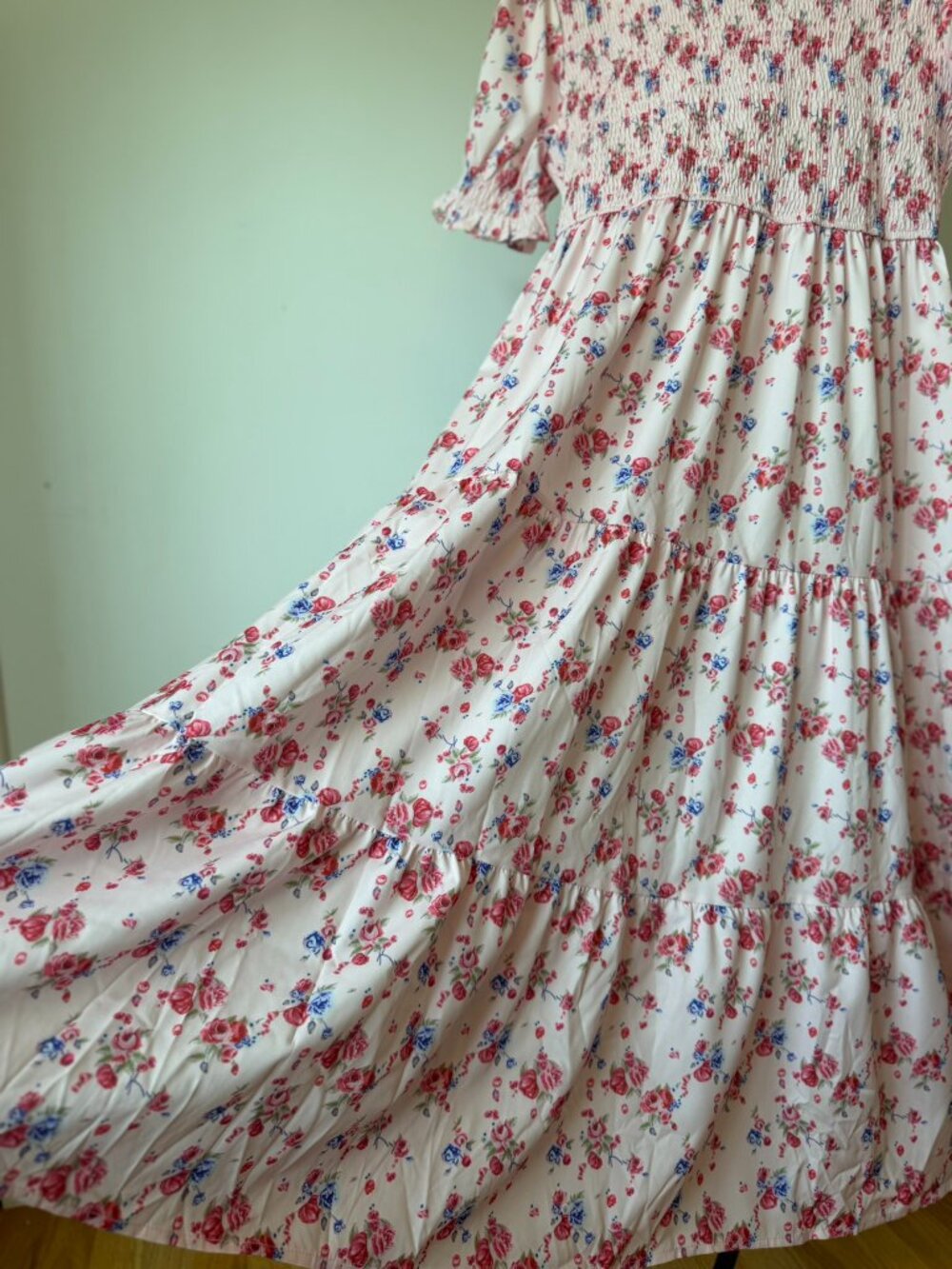 Petallush Pink Floral Smocked Midi Dress XL NWT - Picture 3 of 10